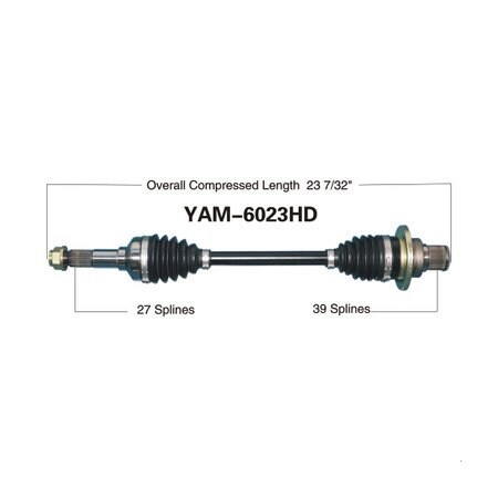 Wide Open Heavy Duty CV Axle for YAM HD REAR LEFT YXR45F/YXR66F/700F RHINO YAM-6023HD